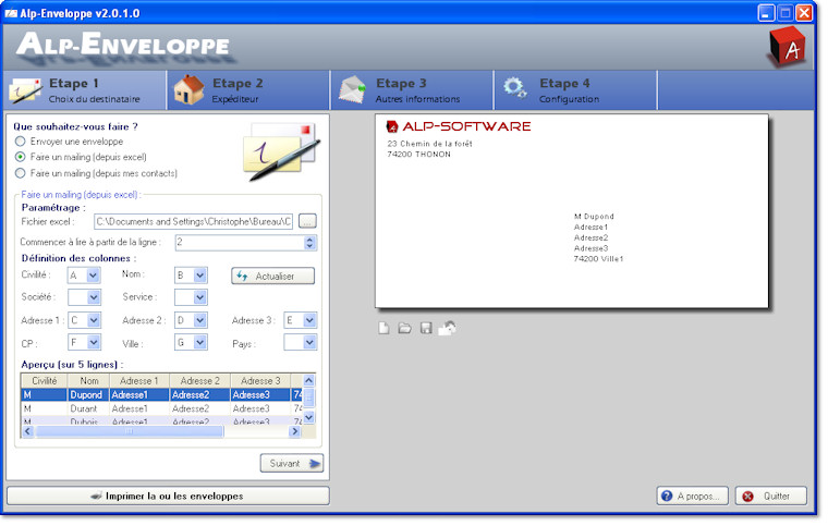 Faire un mailing